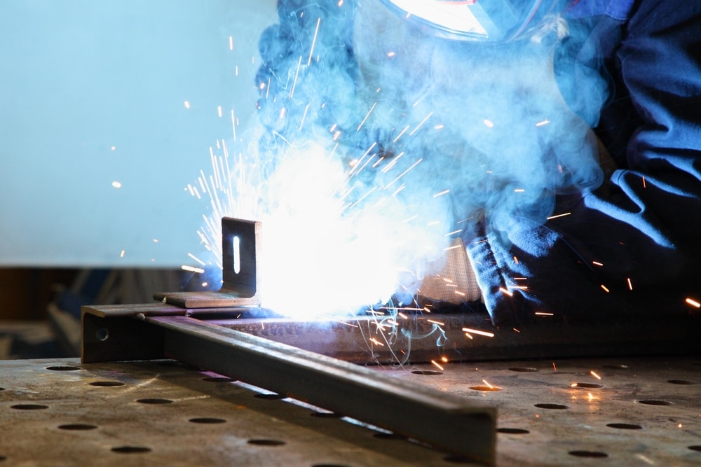 Mig,mag,metal,welding,on,welding,table.,gas,metal,arc